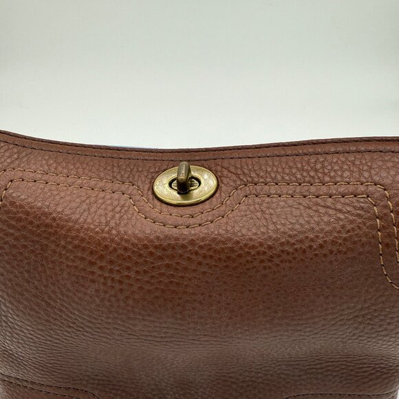Classic Coach Brown Pebbled Leather Purse C0769-10946 Brass Hardware Turn Lock - Picture 6 of 13